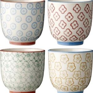Bloomingville Ceramic Cups Mugs, Floral Corlorful
